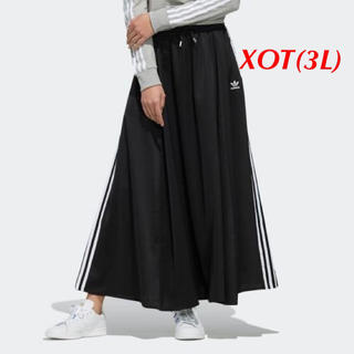 アディダス(adidas)の【レディースXOT(3L)】黒　ロングサテンスカート (ロングスカート)