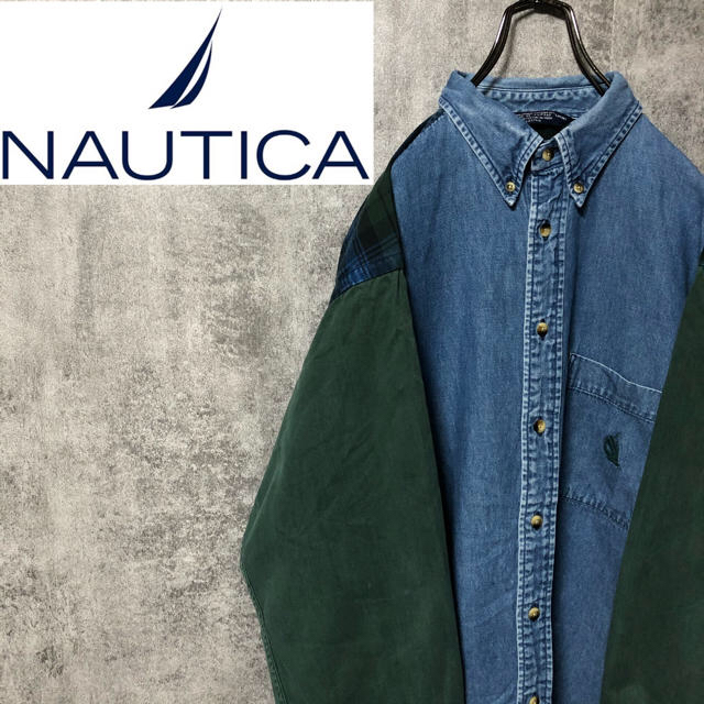 NAUTICA - 【さるよ来い様専用☆】ノーティカ☆チノチェックデニム切替クレイジーパターンシャツ