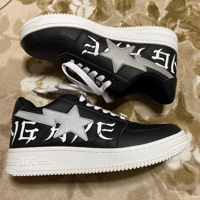 APE BAPE STA kaws スニーカー　ベイプスタ　27cm 黒　白