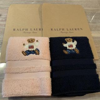 ラルフローレン(Ralph Lauren)の🐎ラルフローレンウォッシュタオル🐎　ピンク&ネイビー(タオル/バス用品)