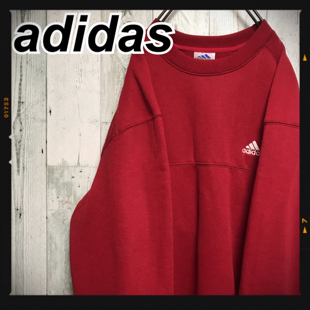 adidas(アディダス)の【激レア】★アディダス ビッグシルエット 万国旗タグ 刺繍ロゴ 赤 90's  メンズのトップス(スウェット)の商品写真