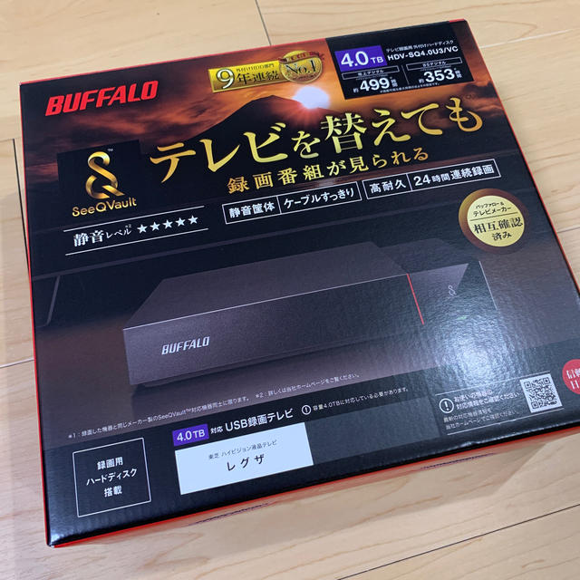 Buffalo(バッファロー)のしげ様専用　バッファロー テレビ録画用 外付けハードディスク 4TB スマホ/家電/カメラのテレビ/映像機器(その他)の商品写真