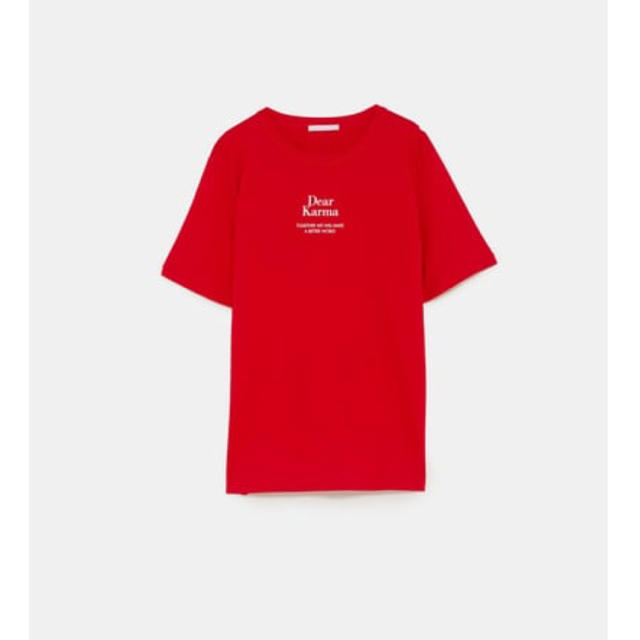ZARA(ザラ)のZARA Tシャツ 赤 S レディースのトップス(Tシャツ(半袖/袖なし))の商品写真