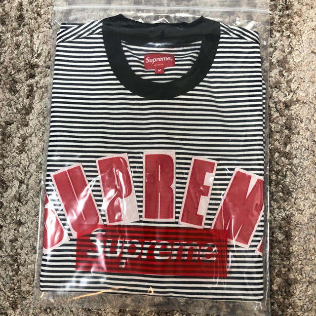 Supreme - M Supreme Arc Applique S/S Top ボーダー 新品の通販 by ...