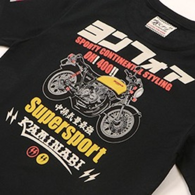 TEDMAN(テッドマン)のｶﾐﾅﾘﾓｰﾀｰｽ/CB400four/Tｼｬﾂ/黒/kmt-207 メンズのトップス(Tシャツ/カットソー(半袖/袖なし))の商品写真