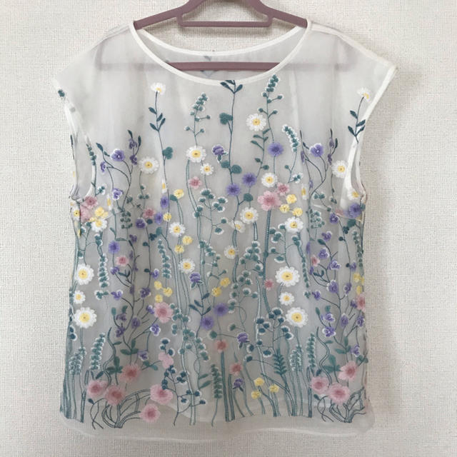 anatelier(アナトリエ)の美品　アナトリエ　ガーデン刺繍プルオーバー レディースのトップス(シャツ/ブラウス(半袖/袖なし))の商品写真