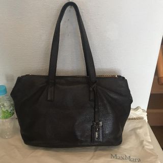 マックスマーラ(Max Mara)のMax Mara レザーショルダーバッグ　ダークブラウン(ショルダーバッグ)