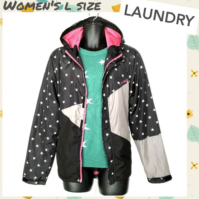 LAUNDRY(ランドリー)の♡LAUNDRY♡星柄2点セット ナイロンジャケット&長袖ニット Lサイズ レディースのジャケット/アウター(ナイロンジャケット)の商品写真