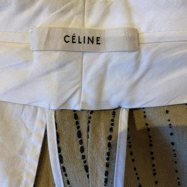 celine(セリーヌ)のセリーヌ    タックパンツ　リネン　麻 レディースのパンツ(カジュアルパンツ)の商品写真