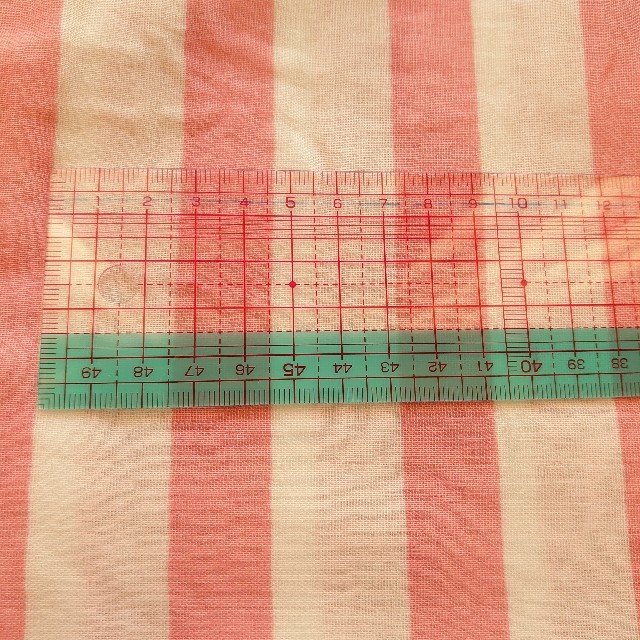 ダブルガーゼ/2m/ピンク/ストライプ ハンドメイドの素材/材料(生地/糸)の商品写真