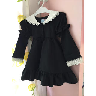 キャサリンコテージ(Catherine Cottage)の黒 フォーマル ドレス 90 長袖 半袖(ドレス/フォーマル)