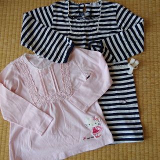 サンリオ(サンリオ)のサンリオ　ハローキティ長袖ワンピース&シャツ　２枚セット100㎝(Tシャツ/カットソー)