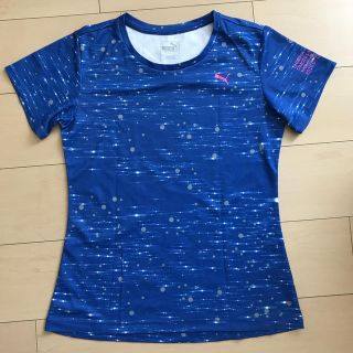 プーマ(PUMA)のプーマ Ｔシャツ ランニングウェア PUMA 半袖 Mサイズ 青(ウェア)