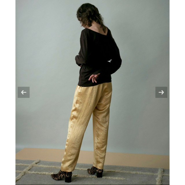 オシャレ MAISON SPECIAL 2タックヘビーサテンパンツ ゴールド | www