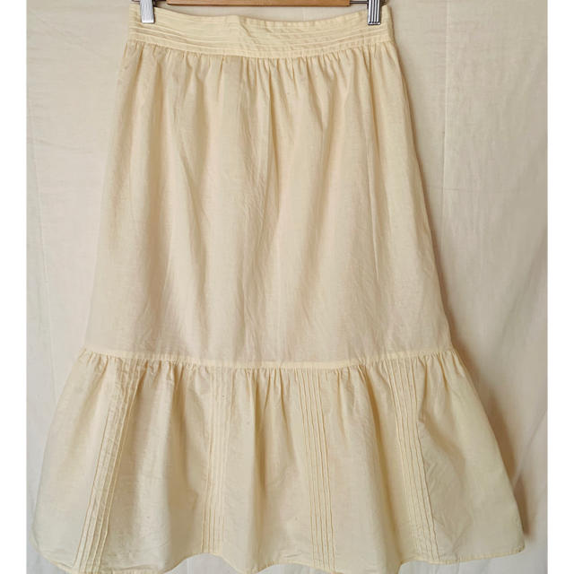 blanc basque(ブランバスク)の【blanc basque】ミモレ丈 ティアードスカート オフホワイト レディースのスカート(ロングスカート)の商品写真