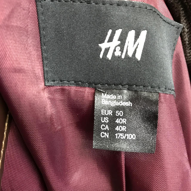 H&M(エイチアンドエム)のH&M ジャケット美品　EUR 50こげ茶 メンズのジャケット/アウター(テーラードジャケット)の商品写真