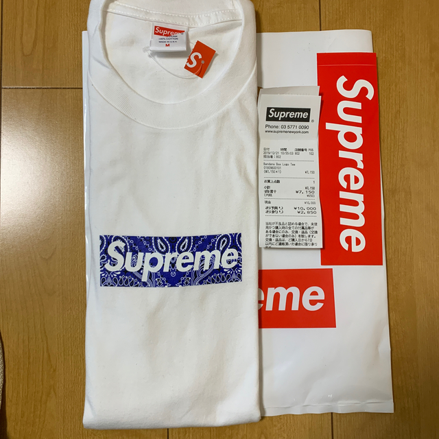 supreme bandana box logo teeWhiteサイズ