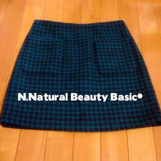 エヌナチュラルビューティーベーシック(N.Natural beauty basic)のNBB＊千鳥柄台形ミニスカート(ミニスカート)