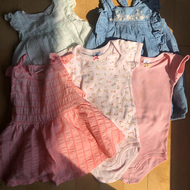 PETIT BATEAU(プチバトー)のプチバトー♡ロンパース5点セット キッズ/ベビー/マタニティのベビー服(~85cm)(ロンパース)の商品写真