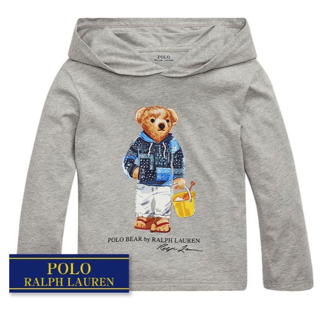 Ralph Lauren(ラルフローレン)の☆新品☆115 ラルフローレン ビーチベアフードTシャツ グレー 7194 キッズ/ベビー/マタニティのキッズ服男の子用(90cm~)(Tシャツ/カットソー)の商品写真