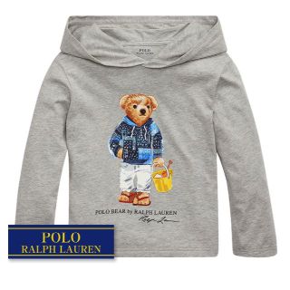 ラルフローレン(Ralph Lauren)の☆新品☆115 ラルフローレン ビーチベアフードTシャツ グレー 7194(Tシャツ/カットソー)