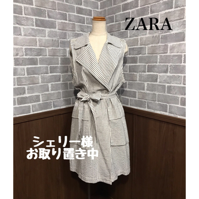 ZARA(ザラ)のZARA 新品タグ付き ワンピース ロングジャケット ロングカットソー2点 レディースのワンピース(ひざ丈ワンピース)の商品写真