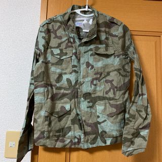 7.新品　フレア　リネンカモフラブルゾン　M(ミリタリージャケット)