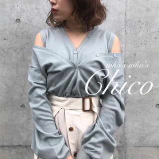 フーズフーチコ(who's who Chico)の春新作🌷【Chico】﻿肩あきレイヤードカーディガン (カーディガン)