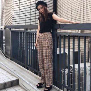 マウジー(moussy)のmoussy マウジー  VINTAGE PLAID REMAKE PANTS (カジュアルパンツ)