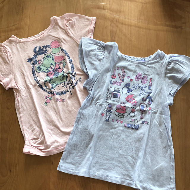 mezzo piano(メゾピアノ)のmezzo piano Tシャツセット 130 キッズ/ベビー/マタニティのキッズ服女の子用(90cm~)(Tシャツ/カットソー)の商品写真