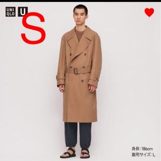 ユニクロ(UNIQLO)の【新品未使用】UNIQLO U ブロックテックトレンチコート　Sサイズ　ブラウン(トレンチコート)