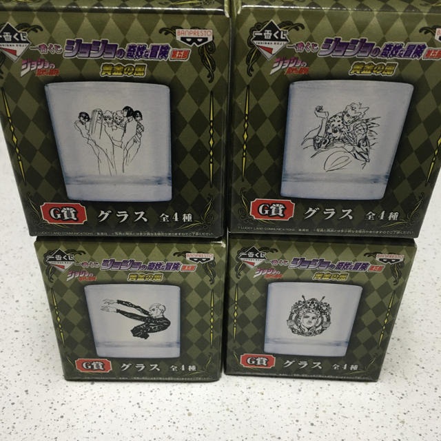 BANPRESTO(バンプレスト)のジョジョの奇妙な冒険 5部 黄金の嵐/1番くじ/G賞/グラス4個セット エンタメ/ホビーのおもちゃ/ぬいぐるみ(キャラクターグッズ)の商品写真