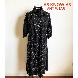 アズノゥアズドゥバズ(as know as de base)の【値下げ】as know as de base アズノゥアズドゥバズ★水玉OP(ロングワンピース/マキシワンピース)