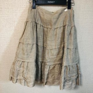 フォクシー(FOXEY)のフォクシー　リネンスカート　Linen whip(ひざ丈スカート)