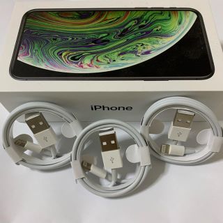 Apple iPhone ライトニングケーブル　シリアルナンバー付き　1m×3本(バッテリー/充電器)