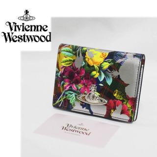 ヴィヴィアンウエストウッド(Vivienne Westwood)の《ヴィヴィアンウエストウッド》新品 可愛い花柄 パスケース 定期入れ シルバー(名刺入れ/定期入れ)