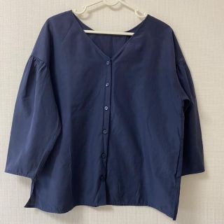 ナチュラルビューティーベーシック(NATURAL BEAUTY BASIC)のhina様専用＊ナチュラルビューティーベーシック＊ネイビーシャツ ブラウス(シャツ/ブラウス(長袖/七分))