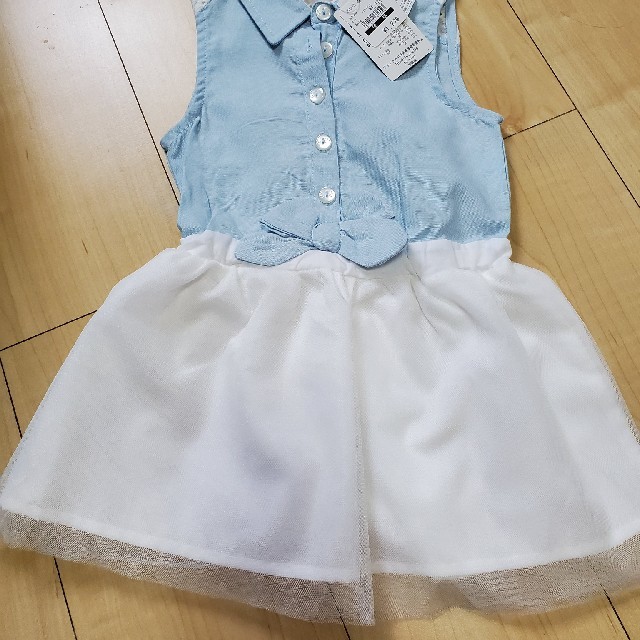 新品　ノースリーブ切替ワンピース キッズ/ベビー/マタニティのキッズ服女の子用(90cm~)(ワンピース)の商品写真