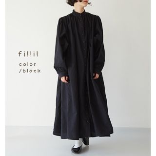 メルロー(merlot)の新品＊フィリル ギャザーノーカラーシャツワンピース(ロングワンピース/マキシワンピース)