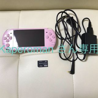 プレイステーションポータブル(PlayStation Portable)のpsp3000 ピンク　バッテリーなし　2ギガメモリースティック(携帯用ゲーム機本体)