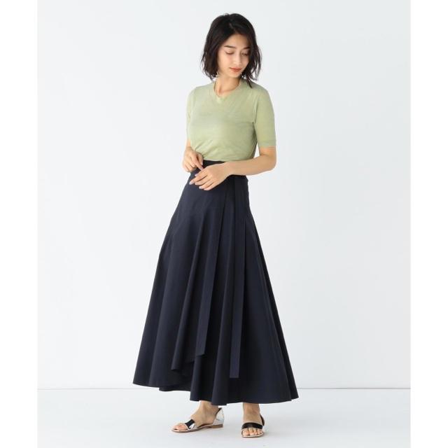 綿100％Demi-Luxe BEAMS/スカート  ATON/別注 ベルトラップスカート