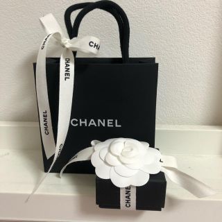 シャネル(CHANEL)のCHANEL 空き箱　カメリア  リボン　ショップ袋　プレゼント　ピアス　ロゴ(ピアス)