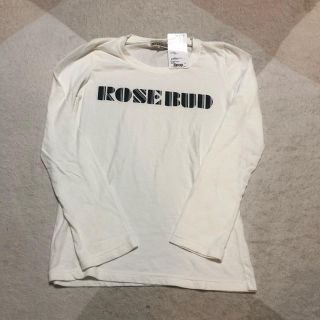 ローズバッド(ROSE BUD)のタグ付新品 ローズバッド  ロゴ ロンT  白ROSEUD(カットソー(長袖/七分))