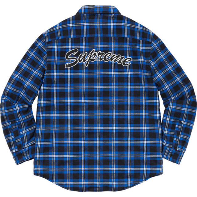 S Supreme Arc Logo Quilted Flannel Shirt