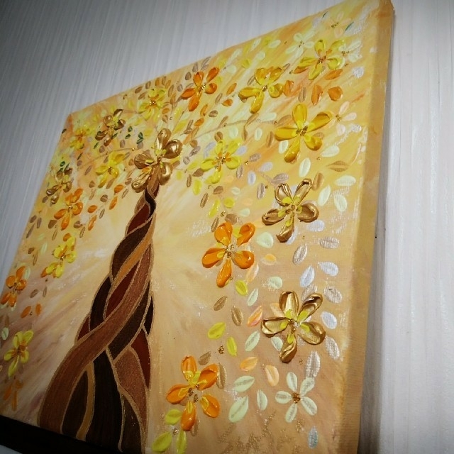 風水開運絵画*幸せ実りの発財樹ミニ 3D 招財樹幸せの木 黄金絵 金運 風水開運絵画*幸せ実りの発財樹ミニ 3D 招財樹幸せの木 黄金絵 金運