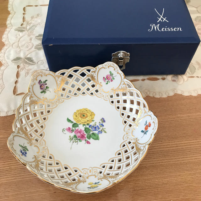 マイセン Meissen オープン皿 飾り皿 箱付 美品