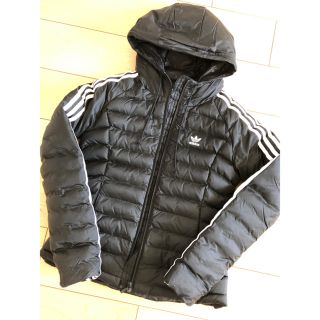 アディダス(adidas)の【美品】アディダス  パテッドダウンジャケット　ブラック(ダウンジャケット)