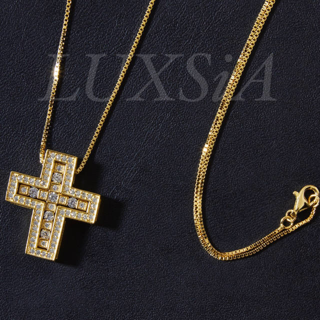 22k GOLD plating クロスネックレス 925 十字架