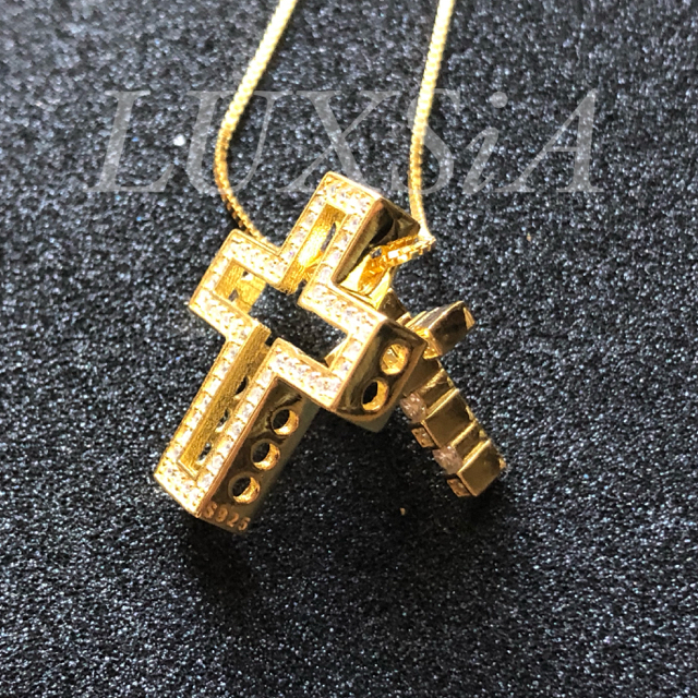 22k GOLD plating クロスネックレス 925 十字架