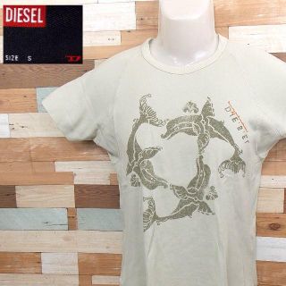 ディーゼル(DIESEL)の【DIESEL】 美品 ディーゼル 半袖デザインTシャツ ライトグリーン S(Tシャツ/カットソー(半袖/袖なし))